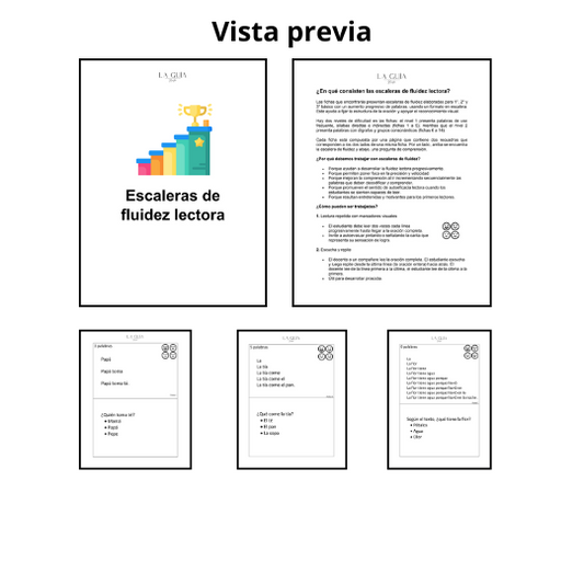1° a 2° - Escaleras de Fluidez Lectora (15 páginas)