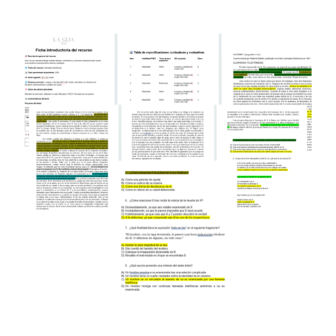 III° a IV° Comprensión lectora "Llamadas Telefónicas"