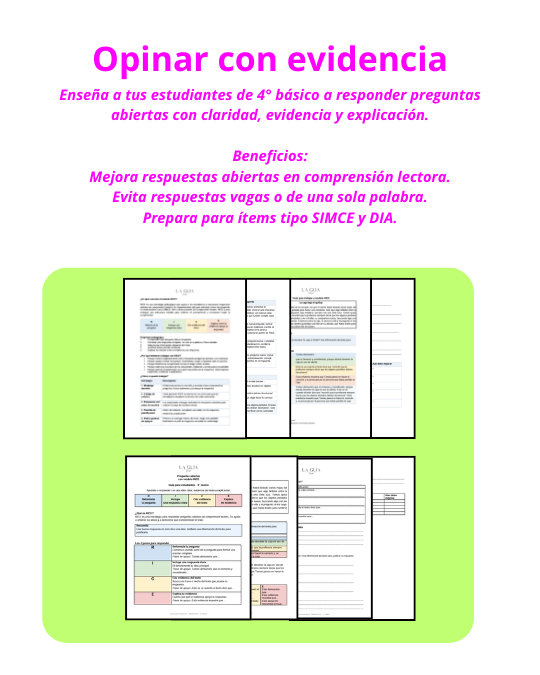 SIMCE 4° Básico "Opinar con evidencia": Guía del estudiante + Guía metodológica docente