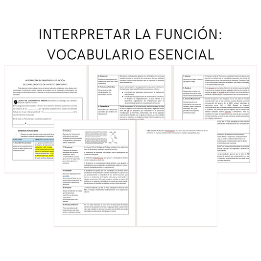 III° a IV° Interpretar la función: vocabulario esencial