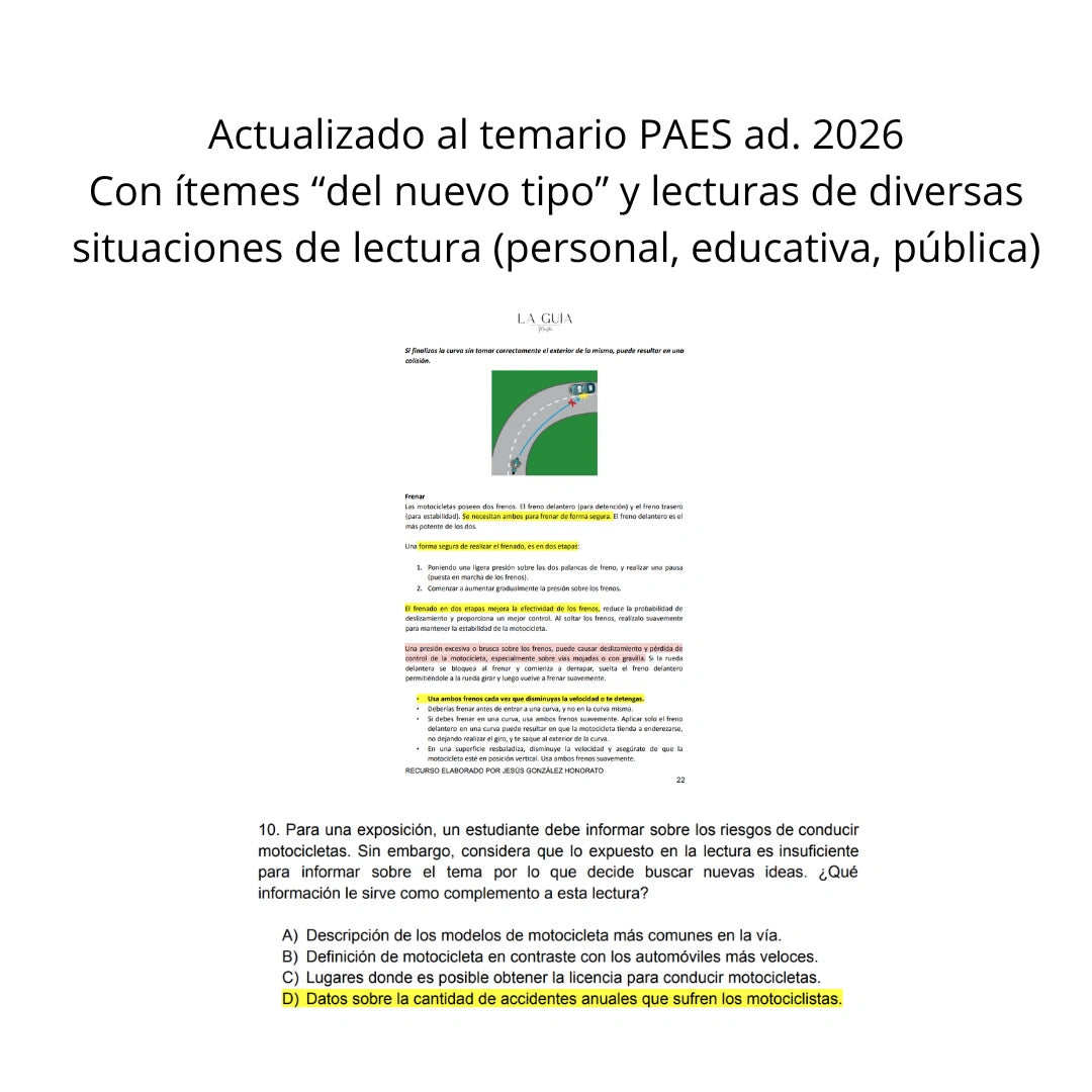 III° a IV° - Llega a la PAES con seguridad y estrategias reales desde tus clases (72 páginas)