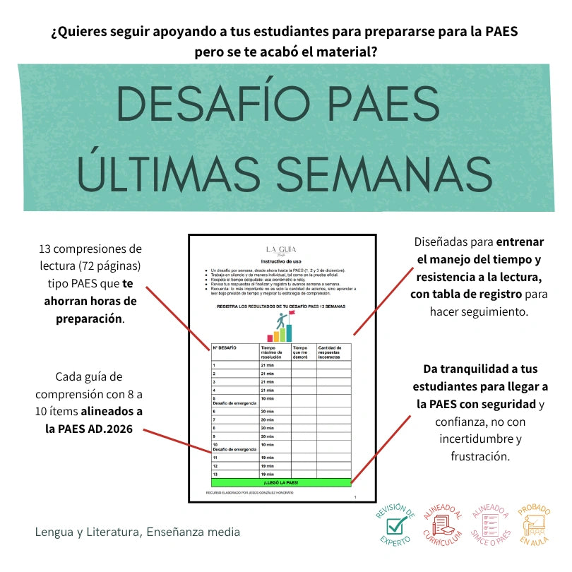III° a IV° - Llega a la PAES con seguridad y estrategias reales desde tus clases (72 páginas)