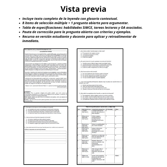 6° - Comprensión lectora: La Leyenda de Cantuña