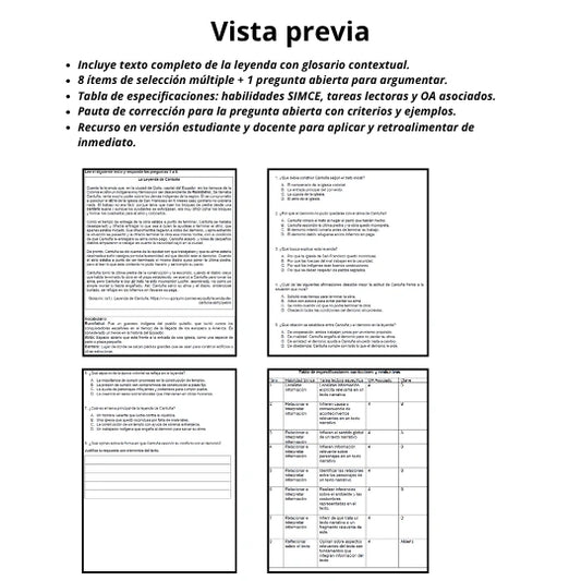 6° - Comprensión lectora: La Leyenda de Cantuña