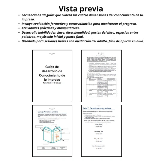 K A 1° - Set Conocimiento de lo impreso (10 guías)