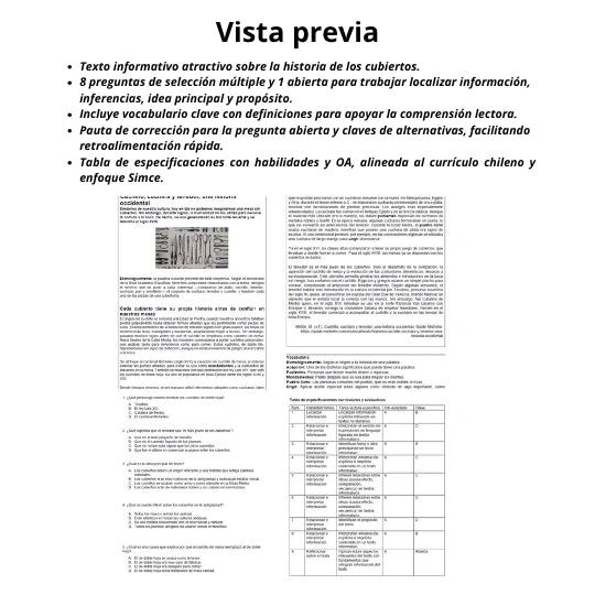 6° - Comprensión lectora: Cuchillo, cuchara y tenedor, una historia occidental
