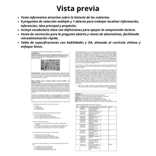 6° - Comprensión lectora: Cuchillo, cuchara y tenedor, una historia occidental