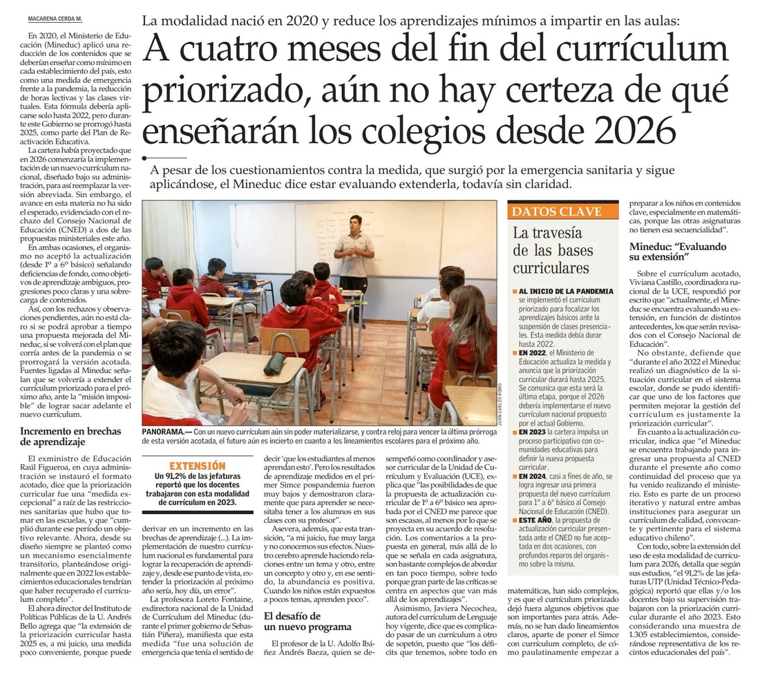 El fin de la priorización curricular: ¿un posible retorno al currículum completo?