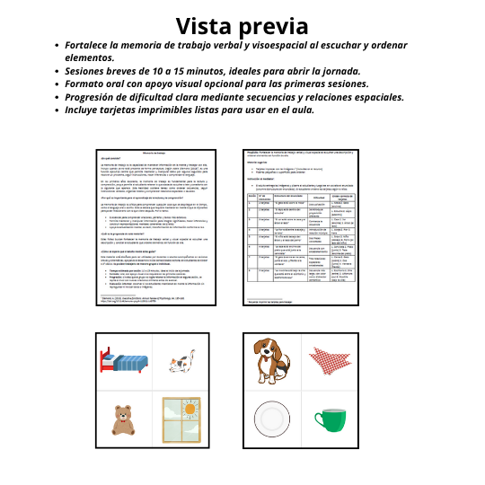 Fortalece la memoria de trabajo con estas tarjetas