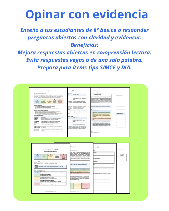 SIMCE 6° Básico "Opinar con evidencia": Guía del estudiante + Guía metodológica docente