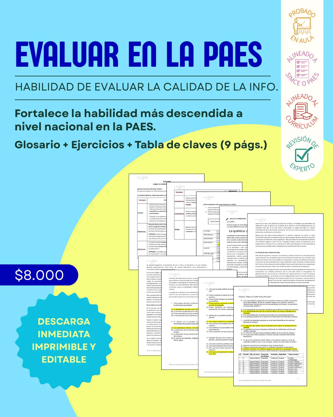 III° y IV° - Habilidad de Evaluar: juzgar la calidad (9 págs.)