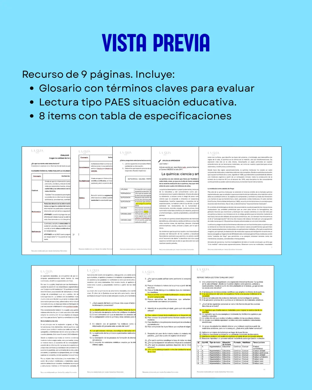 III° y IV° - Habilidad de Evaluar: juzgar la calidad (9 págs.)