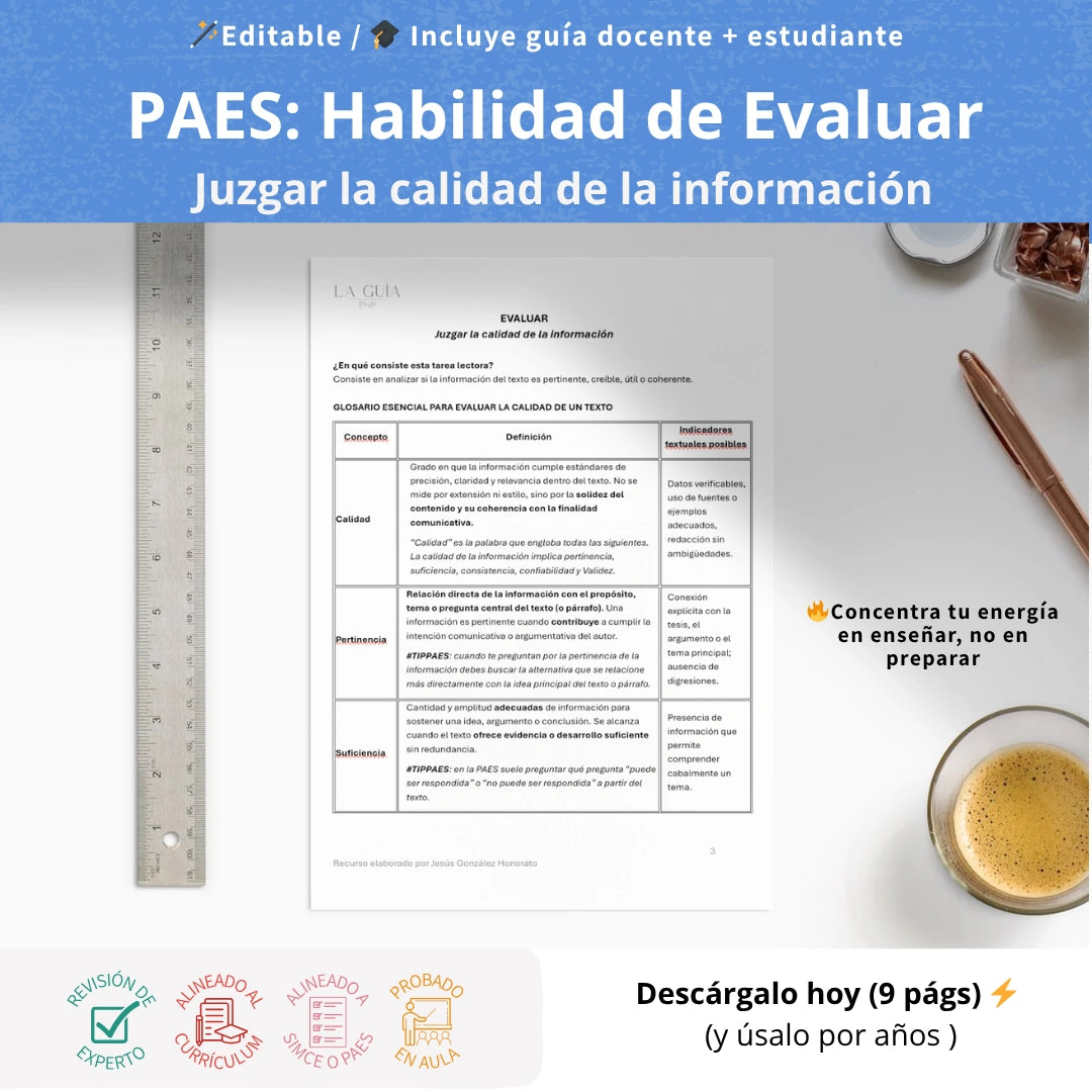 III° y IV° - Habilidad de Evaluar: juzgar la calidad (9 págs.)