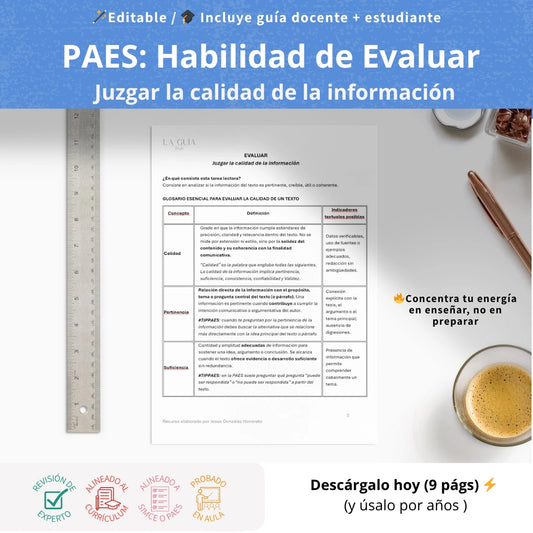 III° y IV° - Habilidad de Evaluar: juzgar la calidad (9 págs.)