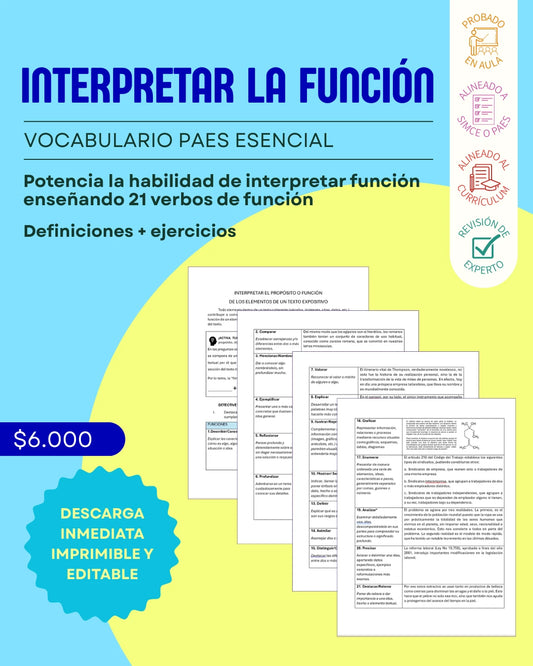 III° a IV° Interpretar la función: vocabulario esencial (4 págs)