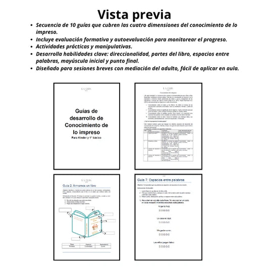 K A 1° - Set Conocimiento de lo impreso (10 guías)